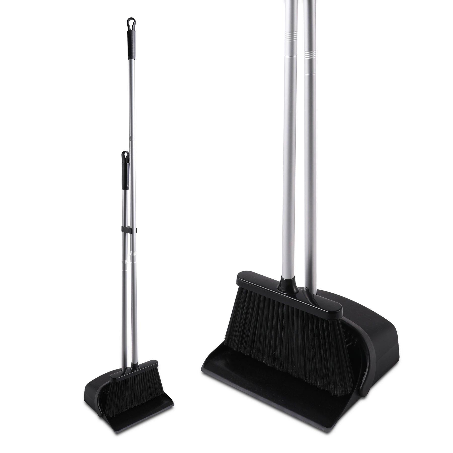 Home Kitchen Office Lobby Outdoors Upright Broom and Dustpan Set