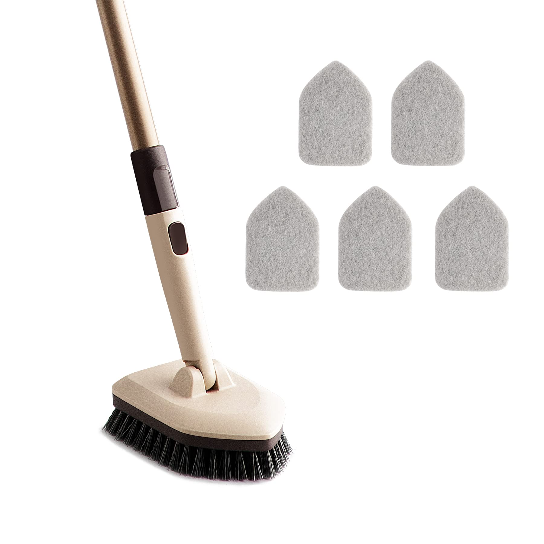 Scrub Cleaning Brush with Long Handle 3in1 Shower Cleaning Brush Tub Tile  Scrubber Brush Extendable 180
