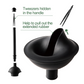 Eyliden Toilet Plunger and Brush, 2 in 1 Toilet Bowl Brush Plunger Set with Holder, Bathroom Cleaning Tools Combo with Caddy Stand (Black、White)