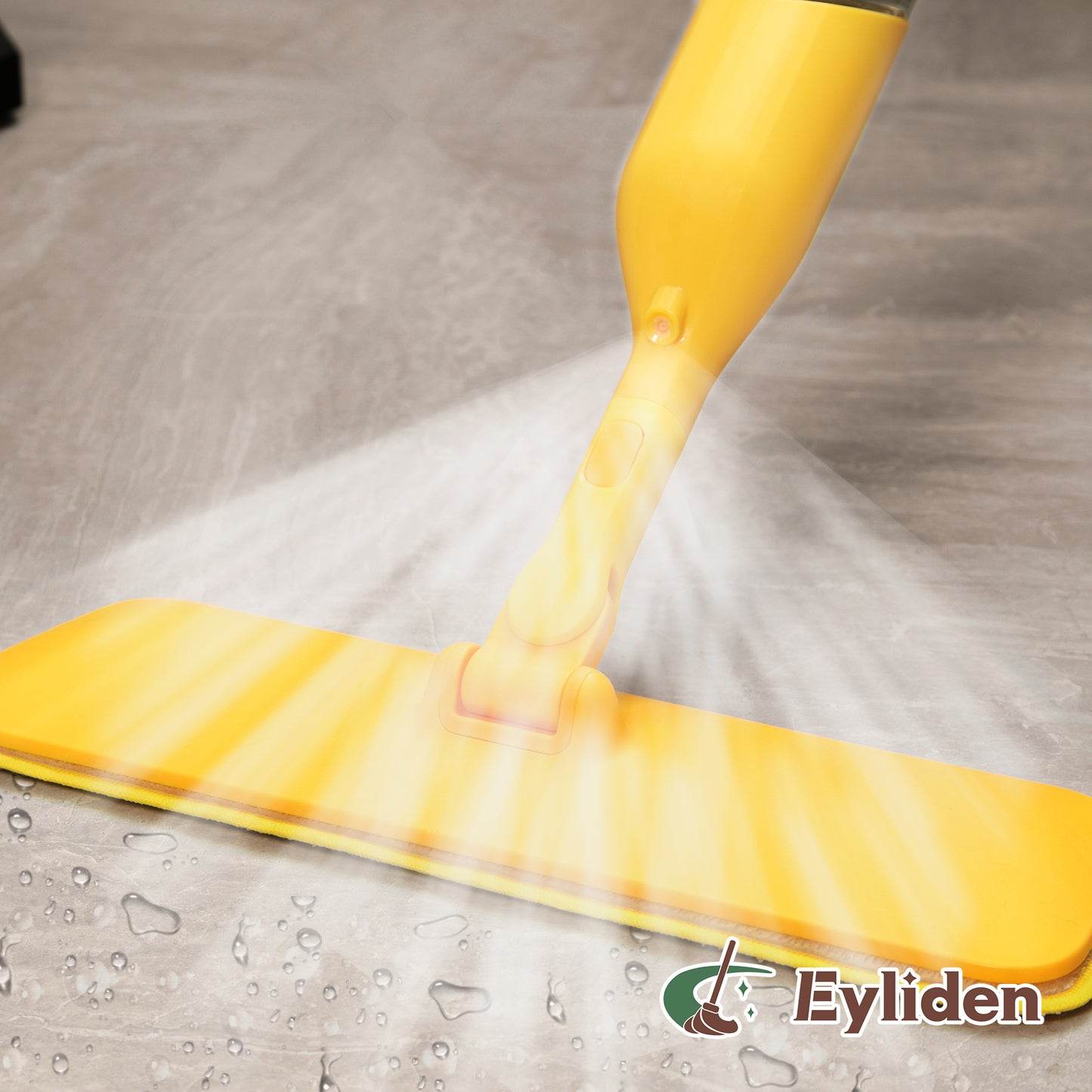 Eyliden Microfiber Spray Mop for Wood Floor Cleaning with 2 Washable Mop Pads 360 Degree, 400ML, Yellow