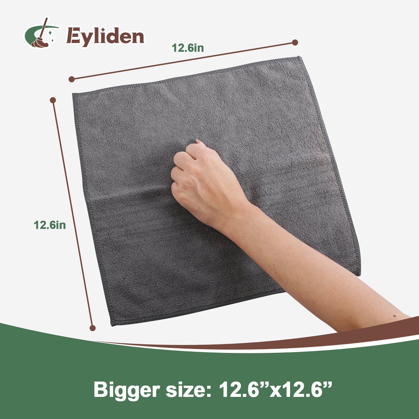 Eyliden Microfiber Reusable Cleaning Cloth Pads, 3 Colors, 50 Count, 5 Pack