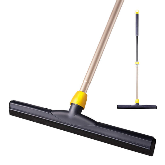 Eyliden Telescopic 54-Inch Squeegee & Scrubber for Household Floor Cleaning, Heavy Duty EVA Foam Blade, Black