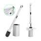 Eyliden Disposable Toilet Brush and Holder Set with 30PCS Dry Wipes, White