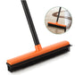 Eyliden Pet Hair Removal Rubber Broom with Squeegee, 54in Orange