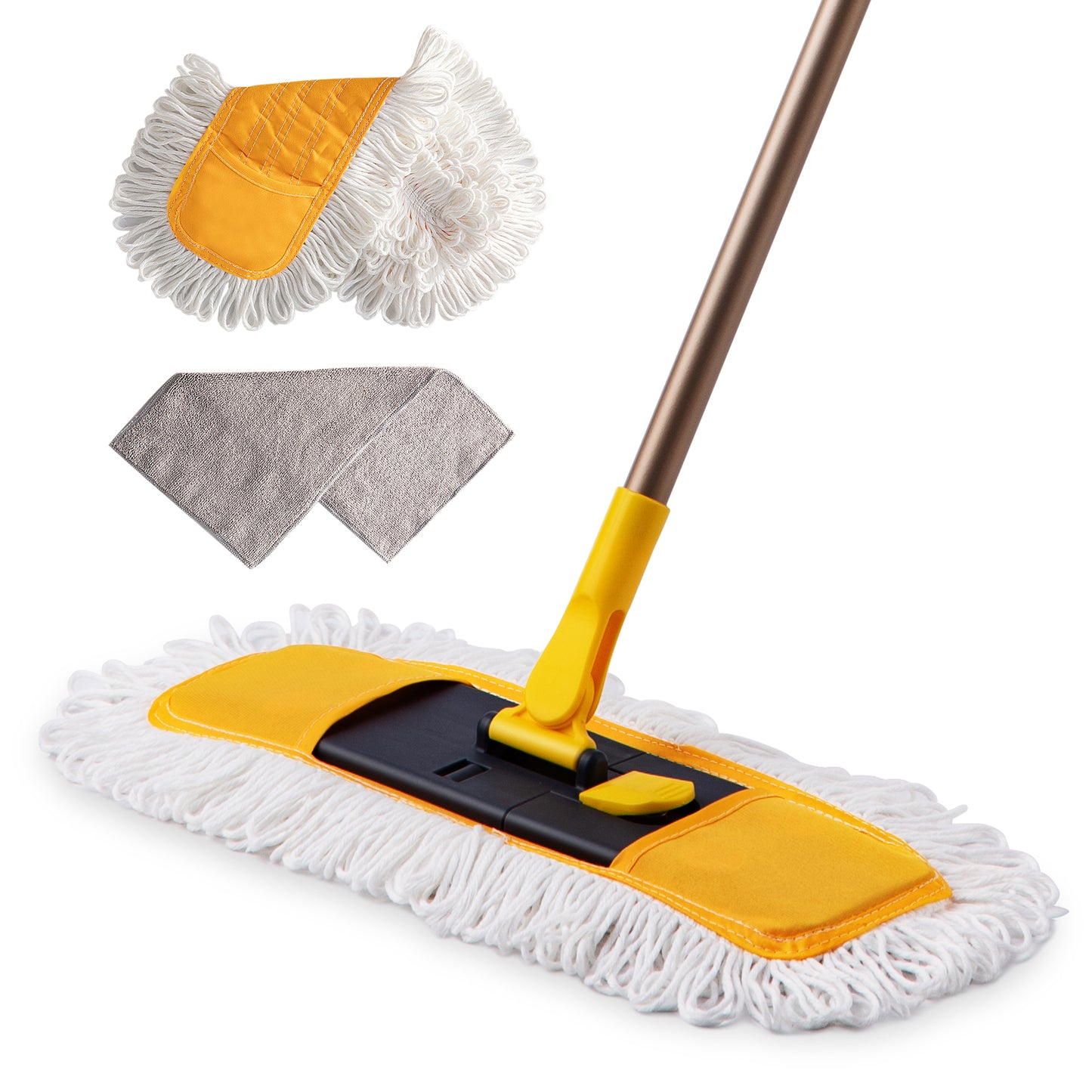 Eyliden Dust Mop Microfiber Floor Mop 57 Inch Telescopic with Total 3 Mop Pads Wet & Dry Floor Cleaning