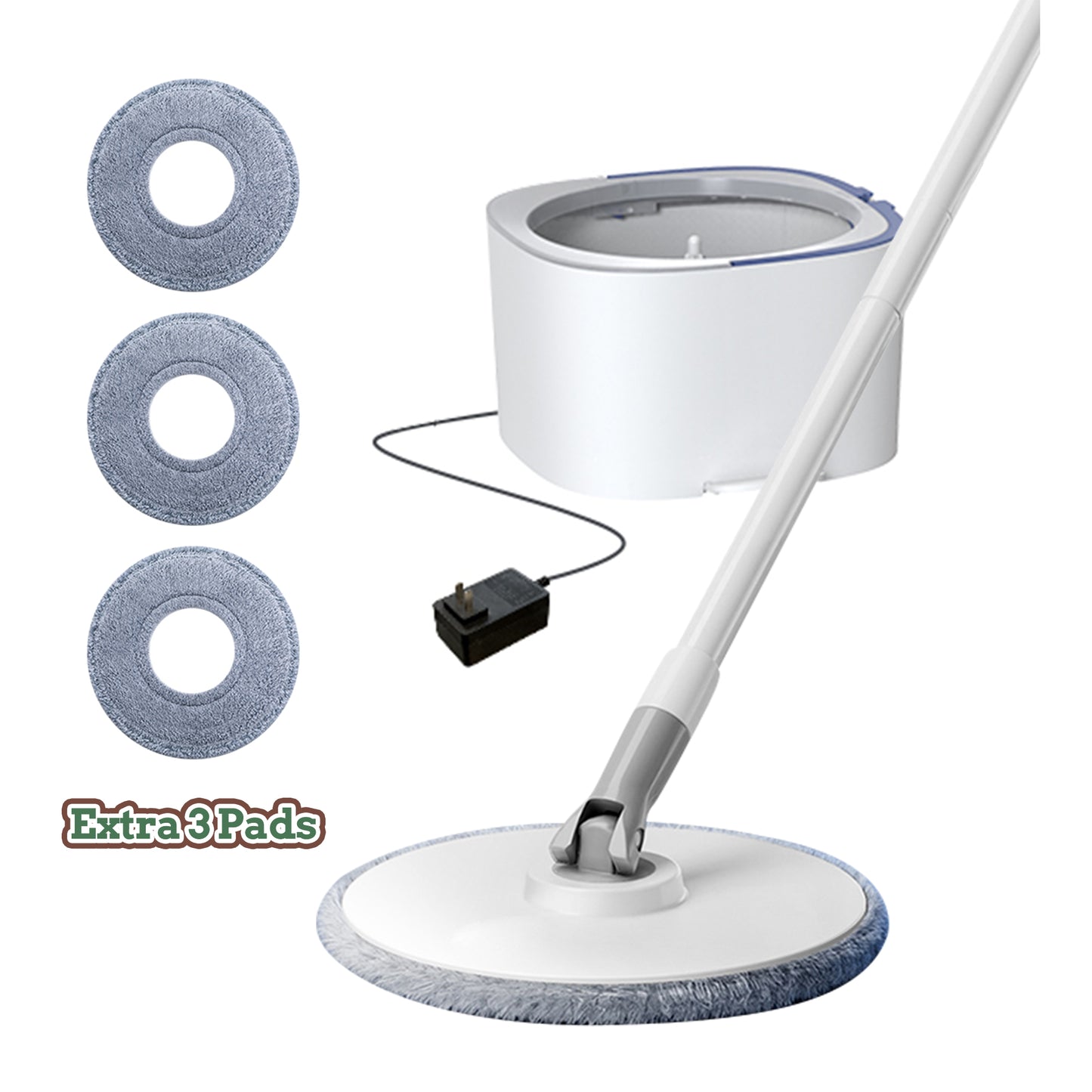 Eyliden Cordless Electric Spin Mop and Bucket System with Pedal, Hard Floor Powered Mop, Separate Clean and Dirty water, 4 Mop Pads