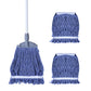 Eyliden Looped-End String Wet Mop Heavy Duty Cotton Mop Commercial Industrial Grade 64.1" Long, Total 3 Mop Heads