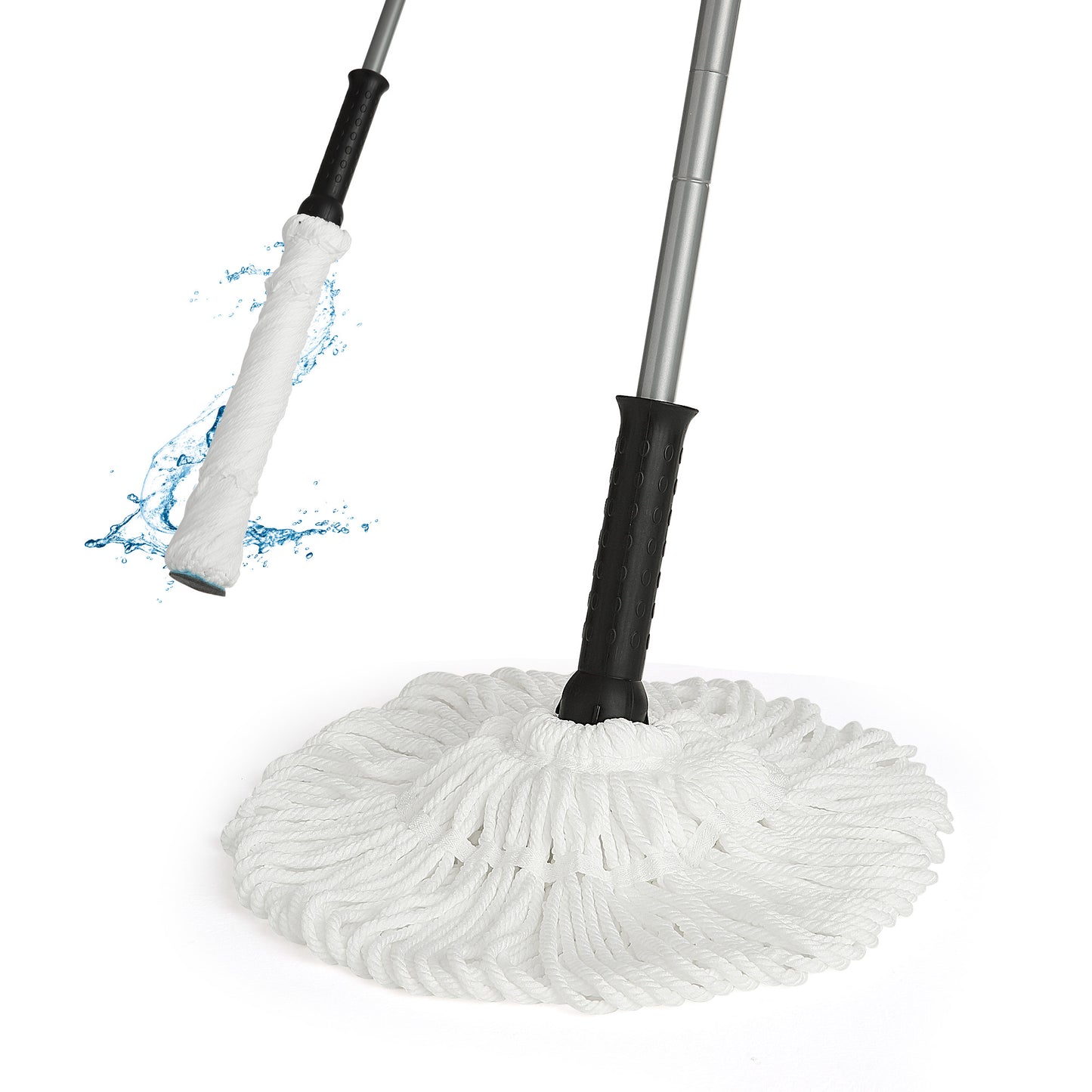 Eyliden Mop for Floor Cleaning Wet Dry Mopping Easy to Use with Extra 2 Washable Replacement Mop Heads Reusable Dust Mops Perfect Cleaner for Hardwood, Tile, Laminate,Kitchen