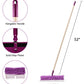 Eyliden Dust Mop with 52" Long Handle for Wooden Floor Cleaning with Total 2 Extra Microfiber & Chenille Replacement Mop Pads for Wood Tiles Hardwood Wet & Dry Mopping (Purple)