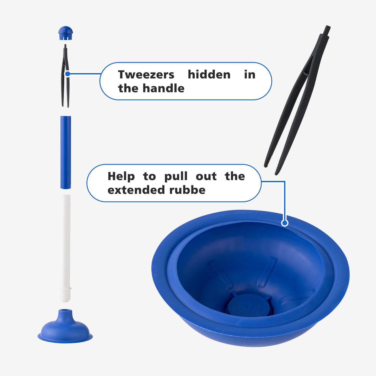Eyliden Toilet Brush and Plunger Set for Toilet Cleaning, Blue