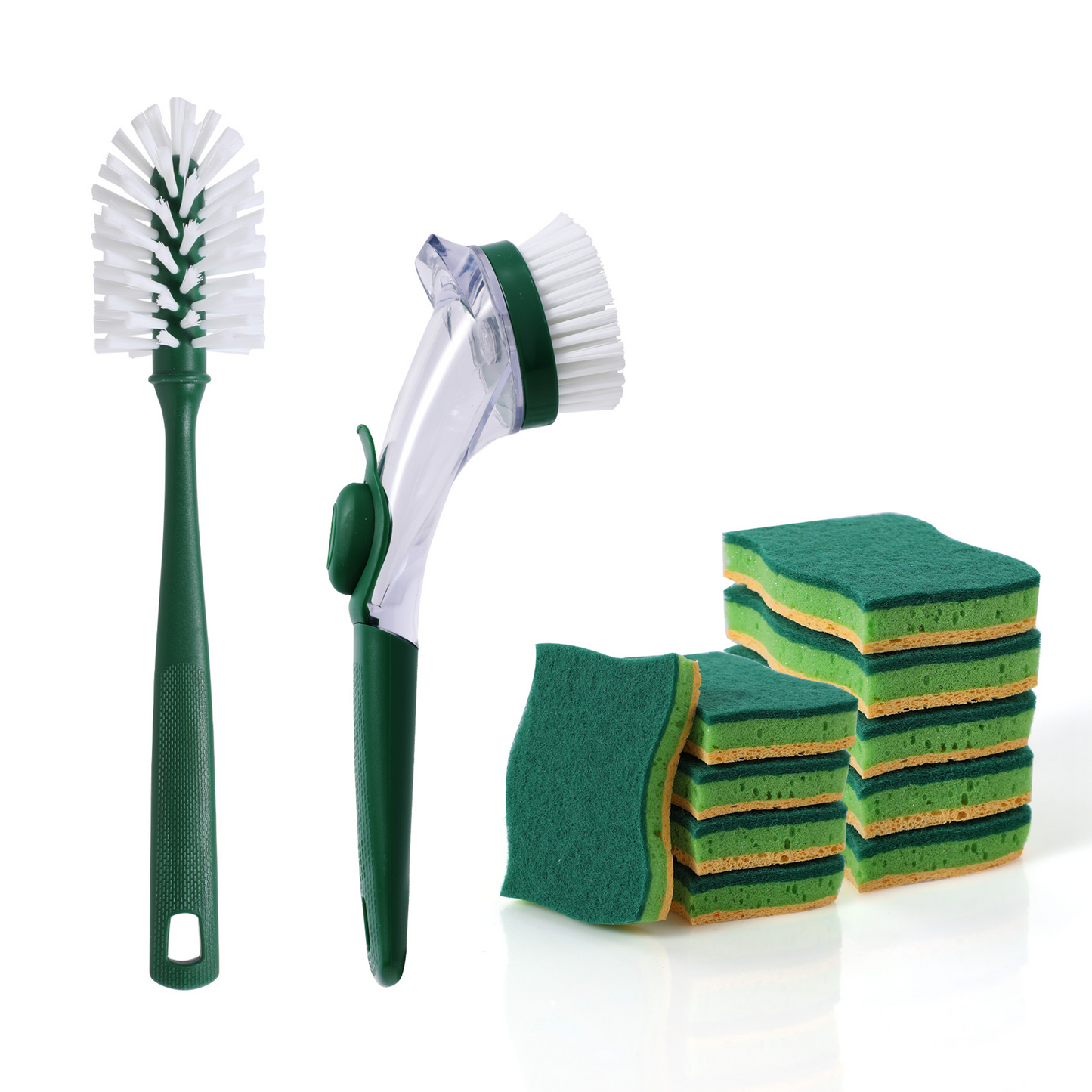 Eyliden Kitchen Cleaning Tool Set, 3-Pack Scrub Brush Kit with Sponges