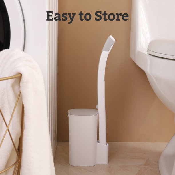 Disposable Toilet Brush Set Cleaning System with Replaceable Brush Head