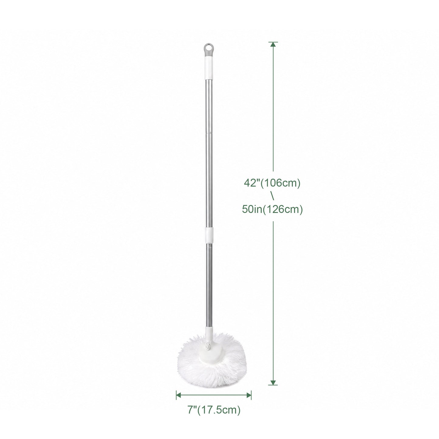 Eyliden 50in Bathtub Brush with 2 Heads, Soft Bristle Scrubber for Tubs & Sinks, White