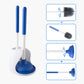 Eyliden Toilet Brush and Plunger Set for Toilet Cleaning, Blue