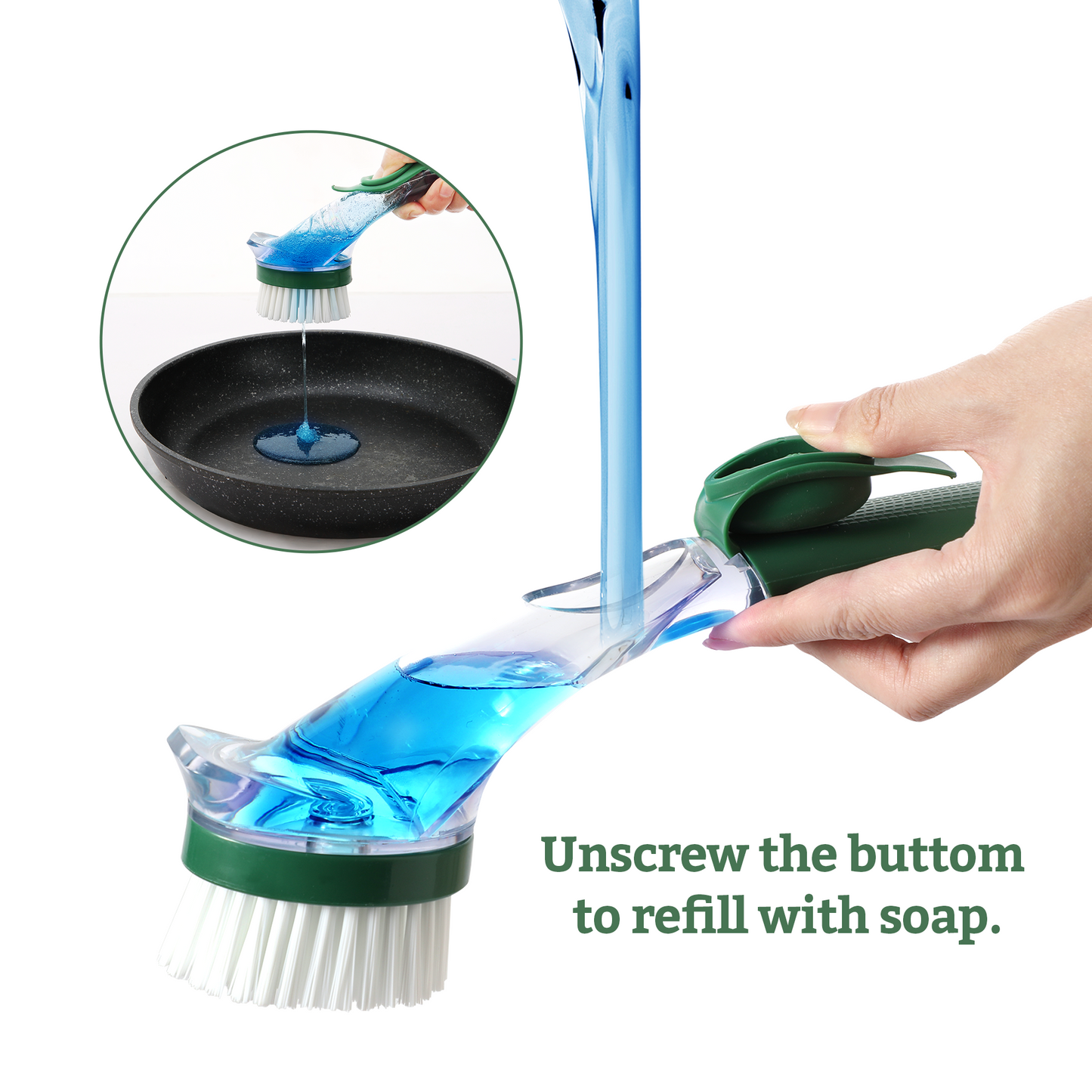 Eyliden Kitchen Cleaning Tool Set, 3-Pack Scrub Brush Kit with Sponges