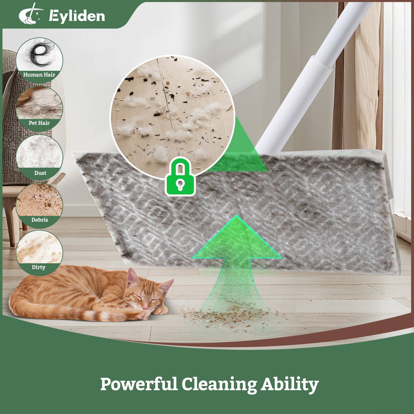 Eyliden Dust Mop with 10 Disposable Refills