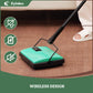 Eyliden New Upgrade Manual Carpet Sweeper with Extra Replaceable Roller Brush, L size, Green