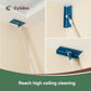 Eyliden Baseboard Cleaner Mop with Long Handle, Folding Sweeper Mop Wet & Dry (1 Mop Kit 2 Pad Refills)