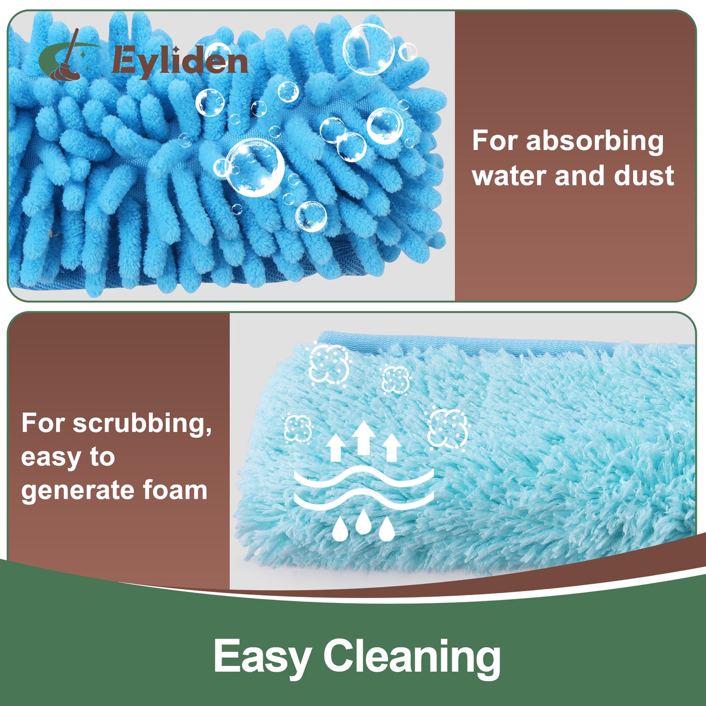 Eyliden Double Sides Window Squeegee with Total 2 refills