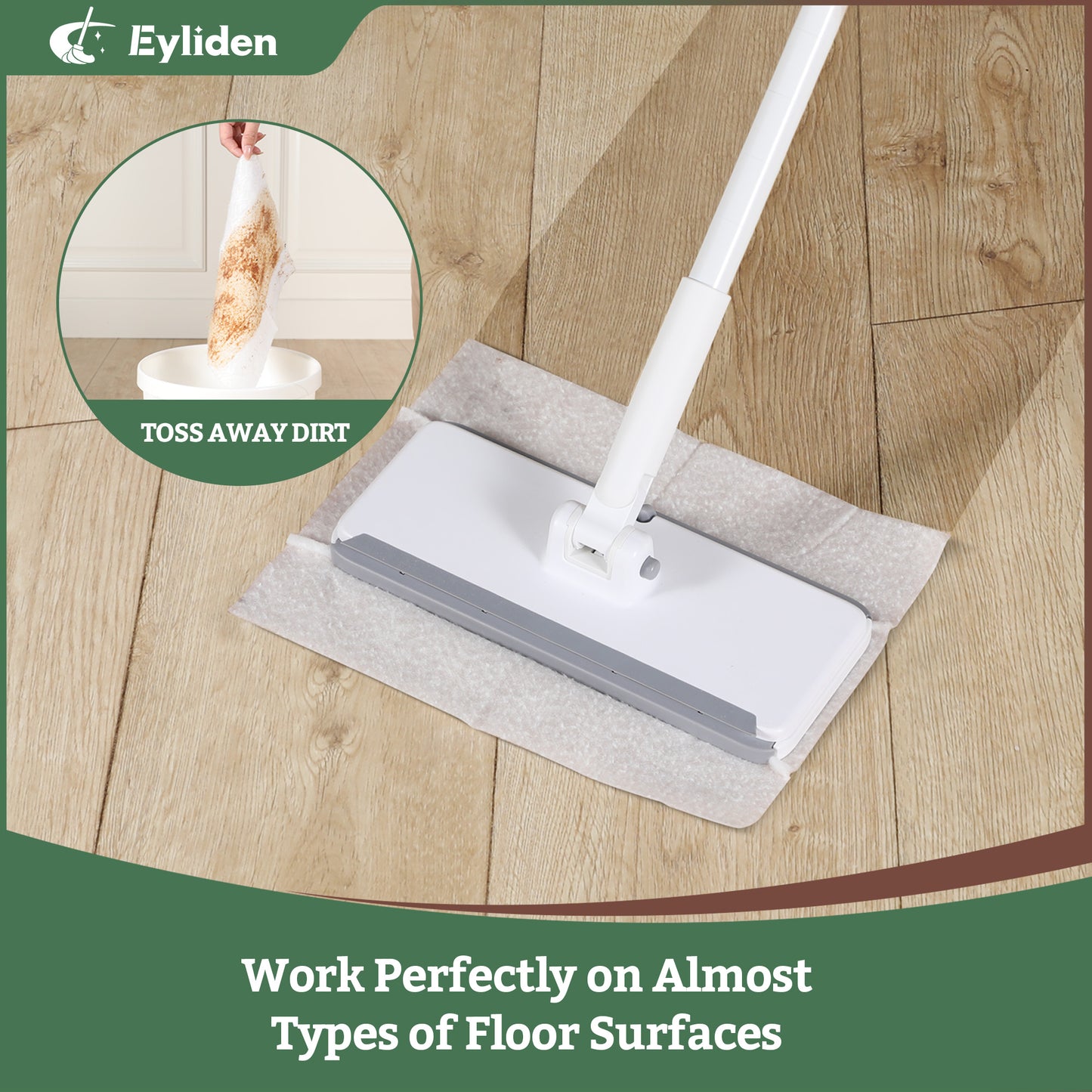 Eyliden Dust Mop with 10 Disposable Refills