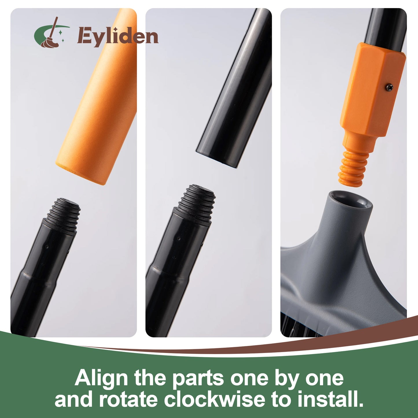 Eyliden Heavy Duty Outdoor Broom with Comfort Grip - 54.3" Sturdy Sweeper for Indoor/Outdoor Use