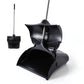 Eyliden Heavy-Duty Broom and Dustpan Set Outdoor Commercial Perfect for Courtyard Garage Lobby （Black）