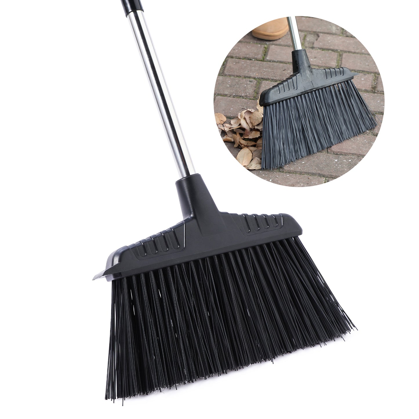 Eyliden Heavy-Duty Broom, Sweeping for Outdoor and Indoor, 58.7in, Black