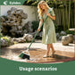 Eyliden Angle Broom 57" Long Handle PET Bristles Heavy Duty Indoor Outdoor, Green