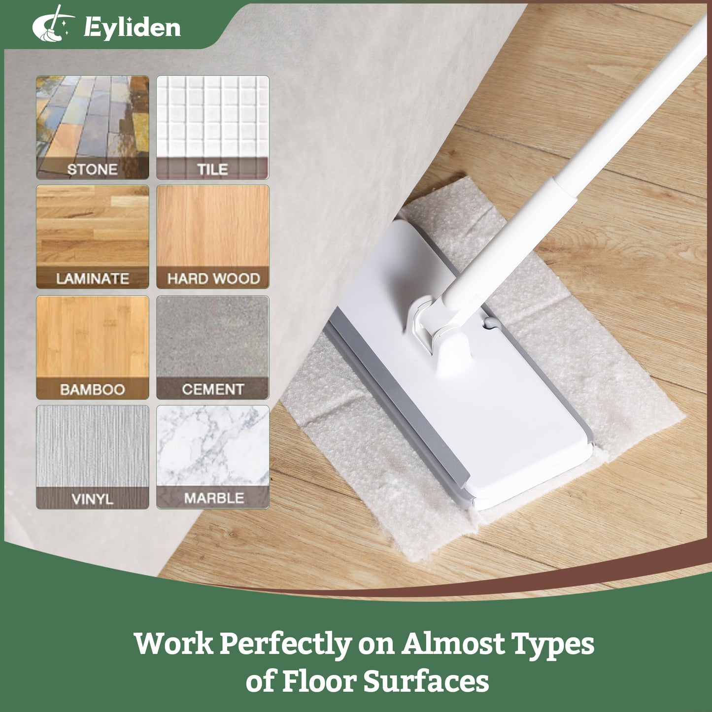 Eyliden Dust Mop with 10 Disposable Refills