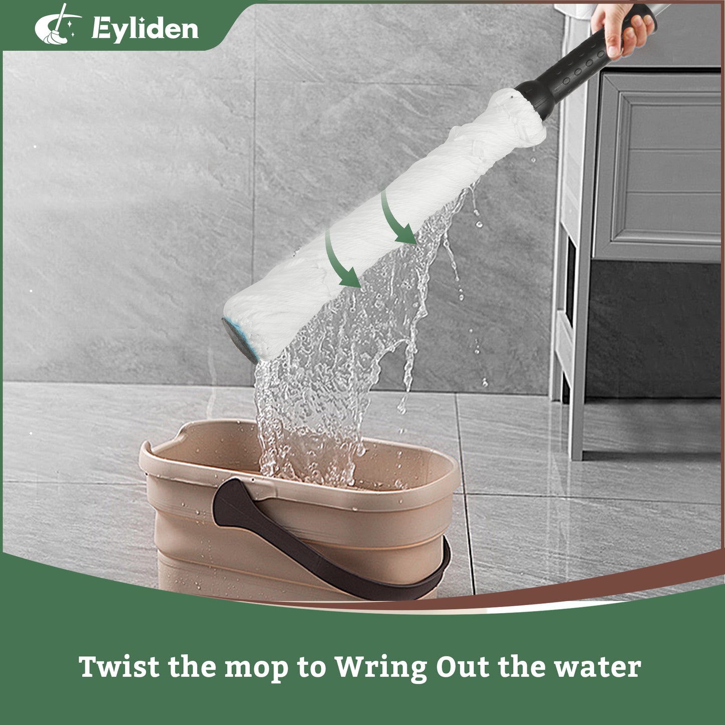 Eyliden Microfiber Replacement Refill Cotton & Microfiber Mop Pad Cloth Heads, 14in