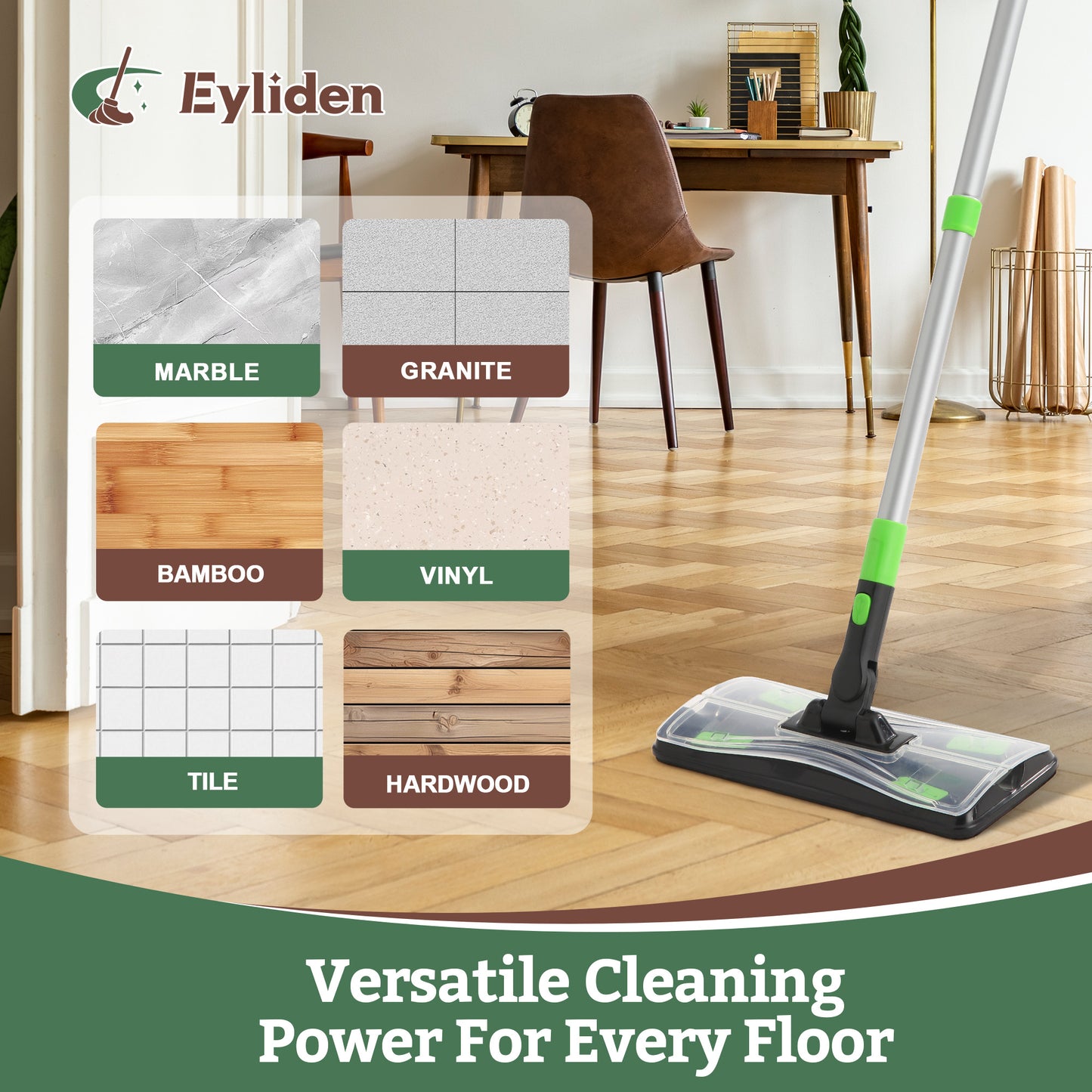 Eyliden Wet and Dry Scrubber Mop Deluxe Kit – Includes 25 Pads