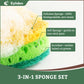 Eyliden Kitchen Cleaning Tool Set, 3-Pack Scrub Brush Kit with Sponges