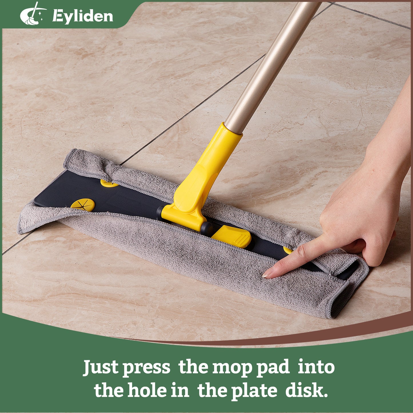 Eyliden Dust Mop Microfiber Floor Mop 57 Inch Telescopic with Total 3 Mop Pads Wet & Dry Floor Cleaning