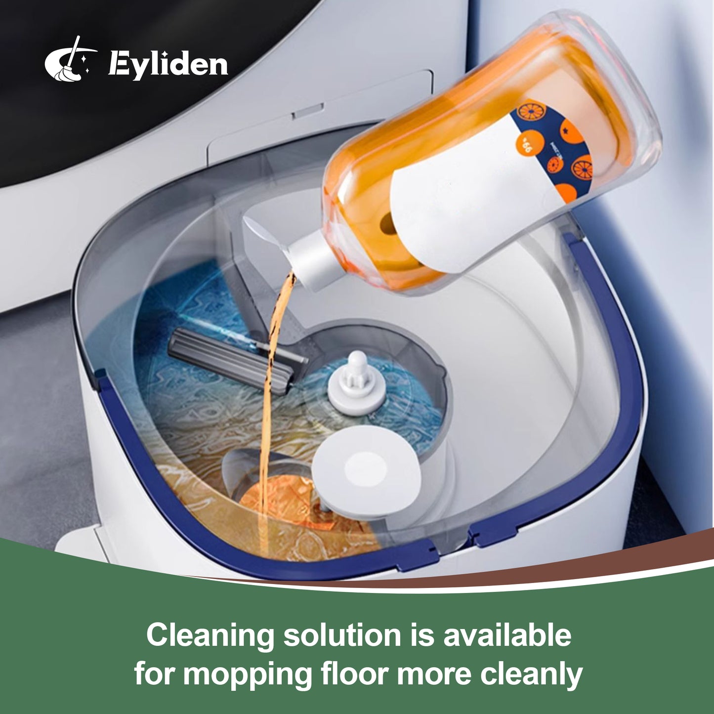 Eyliden Cordless Electric Spin Mop and Bucket System with Pedal, Hard Floor Powered Mop, Separate Clean and Dirty water, 4 Mop Pads