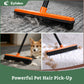 Eyliden Pet Hair Removal Rubber Broom with Squeegee, 54in Orange