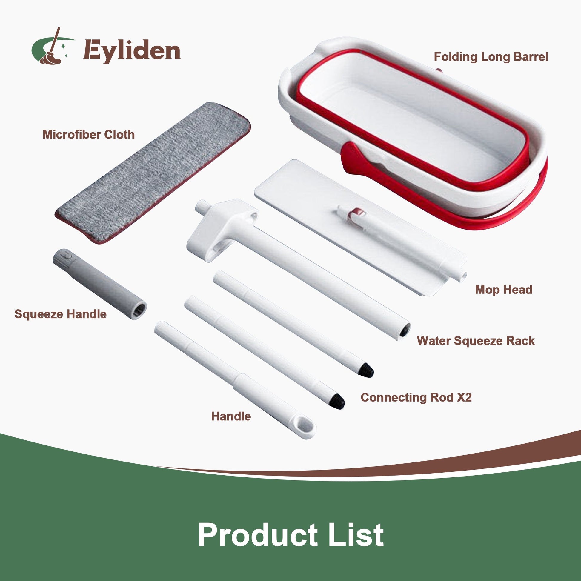 Eyliden Flat Mop & Collapsible Bucket Set for Hardwood Ceramic Marble Tile  Laminate Home Kitchen Floor Cleaning 