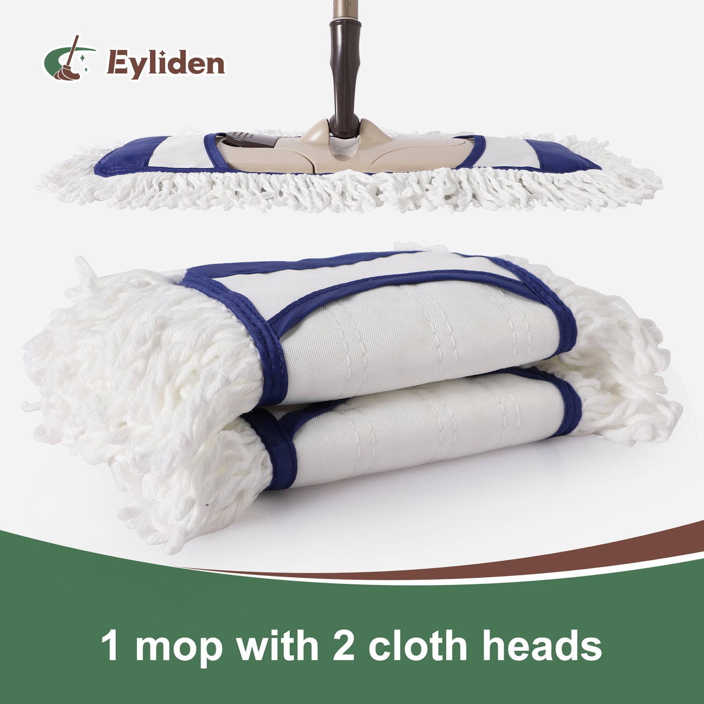 Eyliden Microfiber Dust Mops for Hardwood Floors Wet & Dry Cleaning, Sweeper with Total 2 Mop Pads