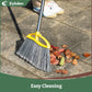 Eyliden Heavy-Duty Broom and Dustpan Set Outdoor Commercial Perfect for Courtyard Garage Lobby （Black）