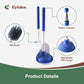 Eyliden Toilet Brush and Plunger Set for Toilet Cleaning, Brush with Base, Blue, 2 Count