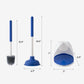 Eyliden Toilet Brush and Plunger Set for Toilet Cleaning, Brush with Base, Blue, 2 Count