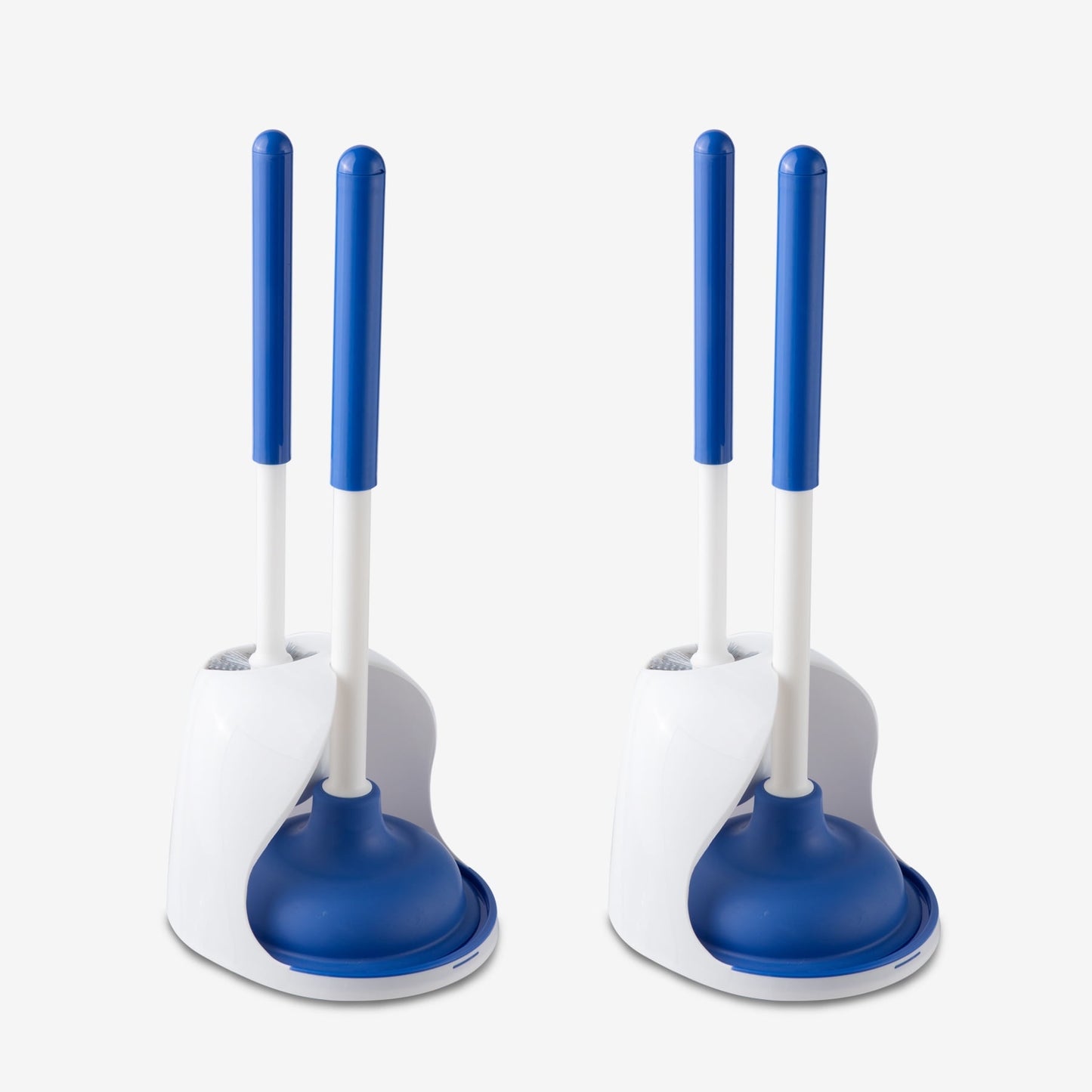 Eyliden Toilet Brush and Plunger Set for Toilet Cleaning, Brush with Base, Blue, 2 Count
