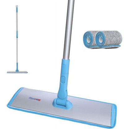 Eyliden Flat Dust Mop with 2 Microfiber Mop Pads for Floor Cleaning,Blue