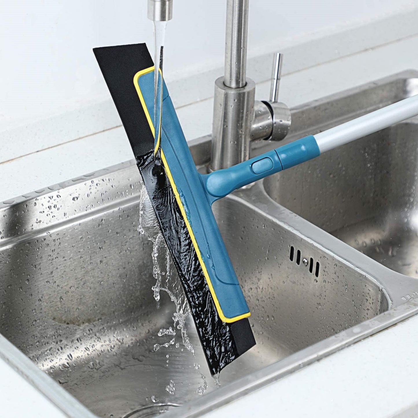 Eyliden Floor Squeegee with 51" Long Handle to Remove Water for Bathroom Navy