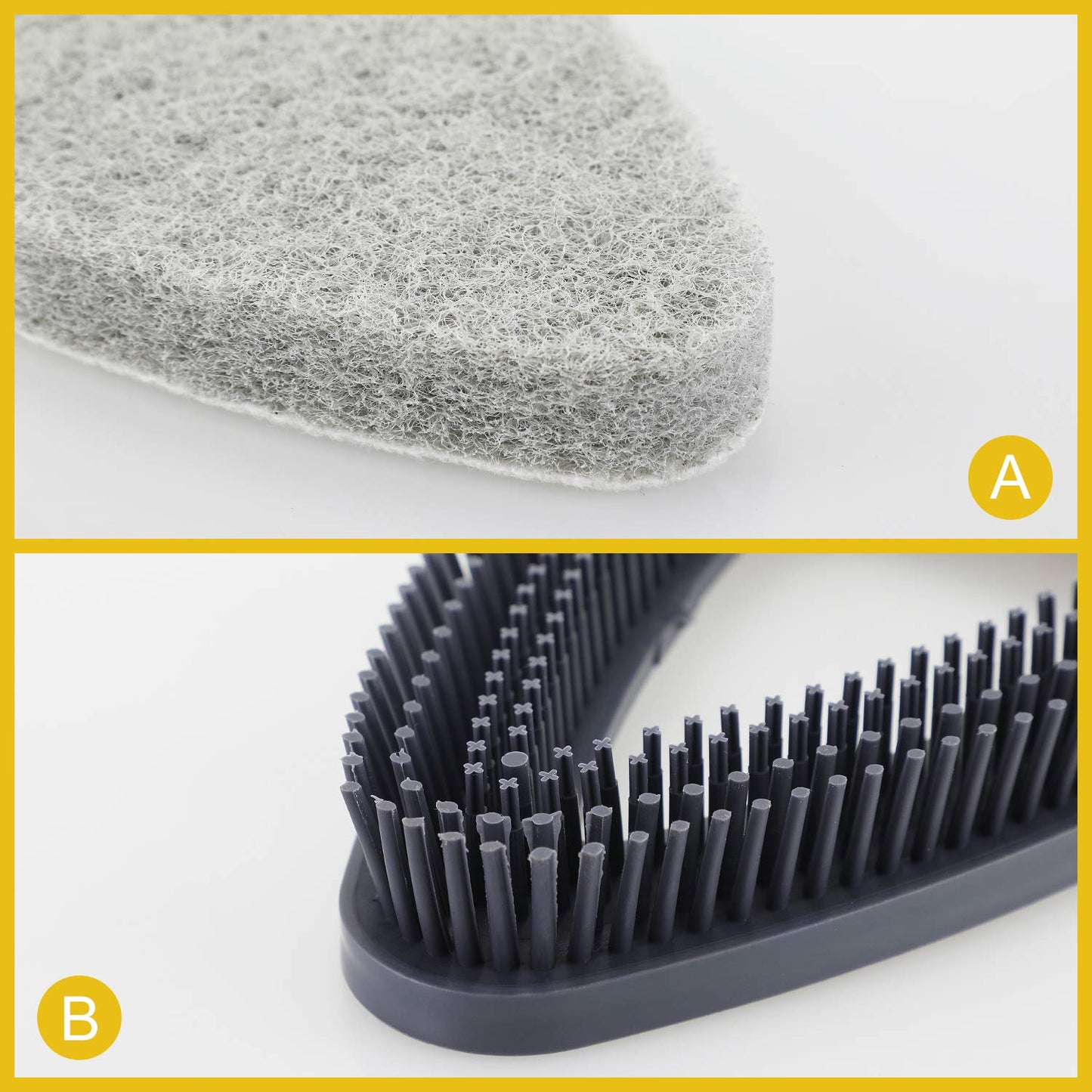 Tub Tile Scrubber Brush with 2 Scouring Pads 1 TPR Brush Head No Scratch for Cleaning Bathroom Kitchen Toilet Wall Tub Tile Sink