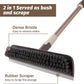 Eyliden Floor Scrub Brush with Telescopic Long Handle, 2-in-1 Stiff Bristle Brush and Soft Scrape, Floor Cleaning Tools Scrubber for Deck Bathroom Kitchen Tub Swimming Pool Patio Garages Wall (Brown)