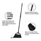 Eyliden Outdoor Broom Commercial Heavy-Duty with Long Handle Rough Surface Angle Brooms for Garages Courtyard Sidewalks Decks Perfect for Indoor Kitchen Room Office Lobby Sweeping (Black Broom)