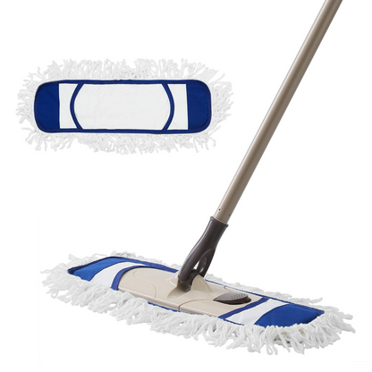 Eyliden Dust Mop, Microfiber Mops for Floor Cleaning, with Extendable Adjustable Handle and 2 Washable Mops Pads (Blue)