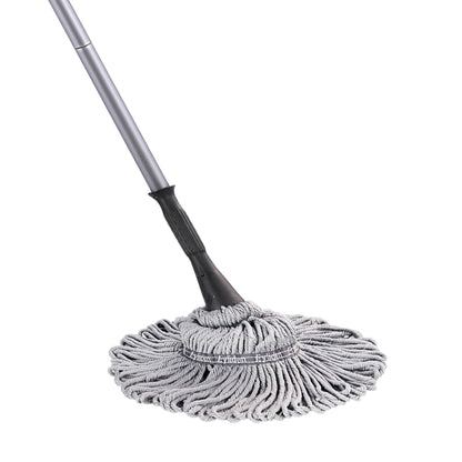 Eyliden Mop with 2 Reusable Heads, Easy Wringing Twist Mop, with 57.5 inch Long Handle, Wet Mops for Floor Cleaning, Commercial Household Clean Hardwood, Vinyl, Tile, and More (Silver, Red, Blue, Grey)