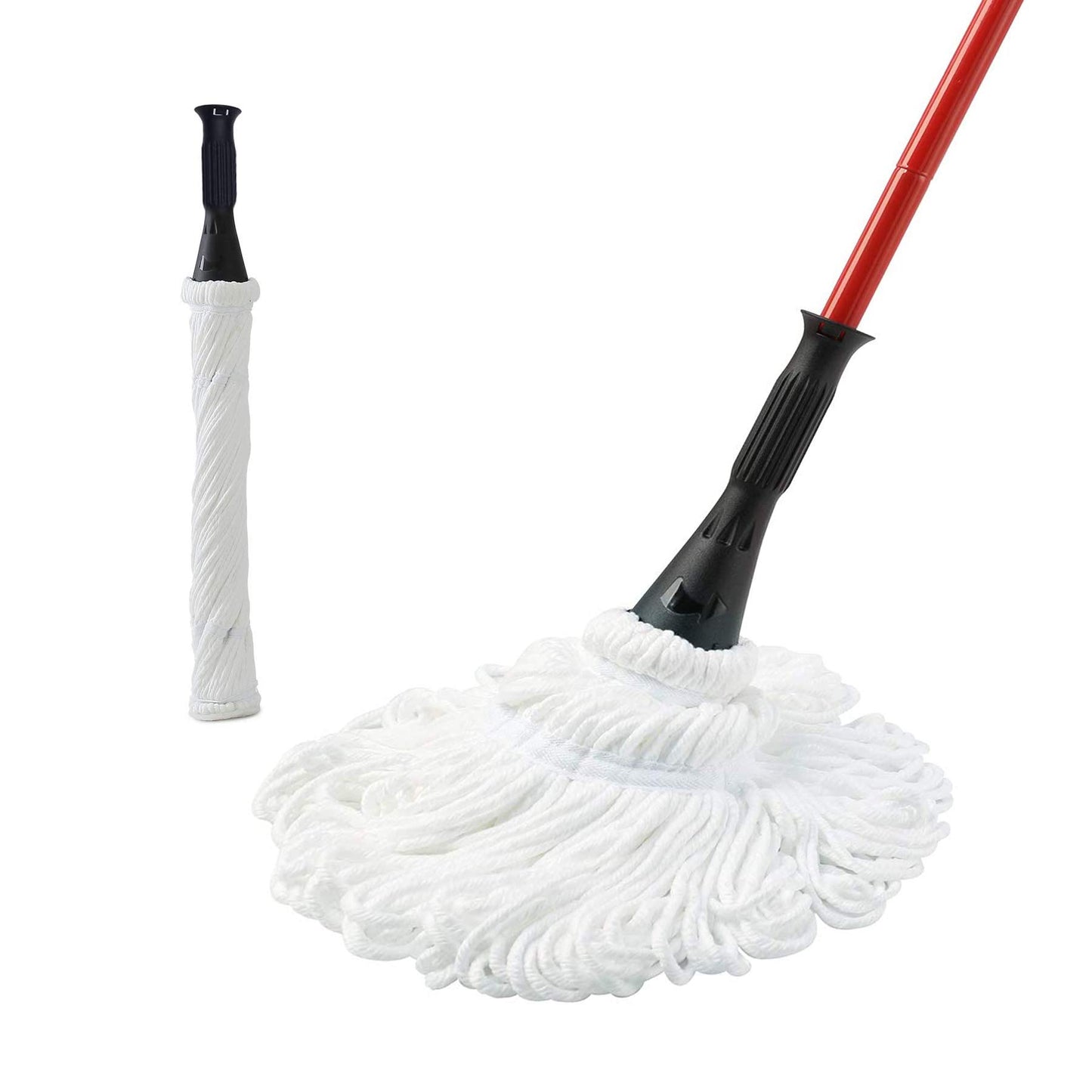 Self-Wringing Twist Mops for Floor Cleaning, Microfiber Floor mop with 57   Long Handle, Easy Wringing Mop for Hardwood Commercial Household Clean