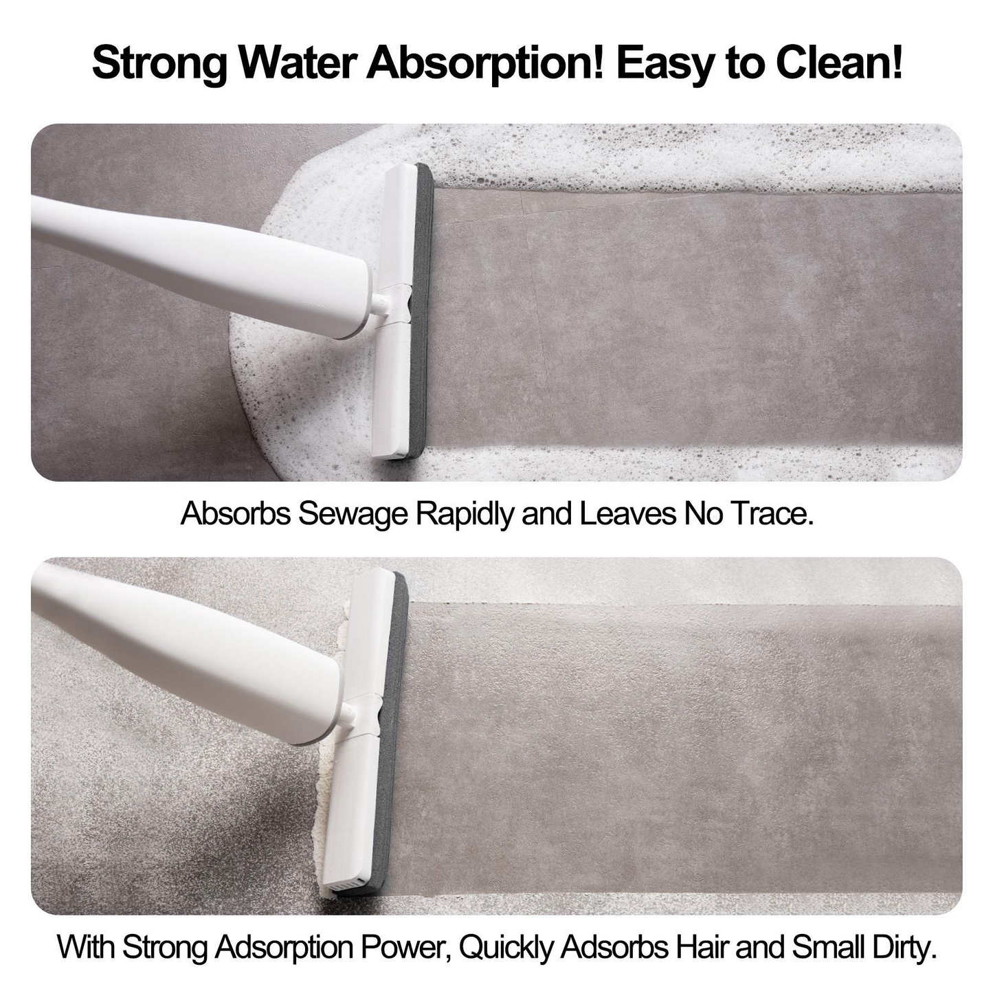 Eyliden Sponge Mop Self-Squeeze Dry & Wet Sponge Mops for Floor Cleaning,Easy Storage Lightweight Mini Size, Fit Apartments, Dormitories, RVs Floor Cleaning Tools